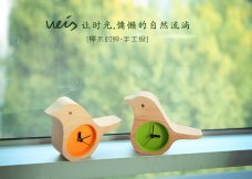 晨鸟时钟 床头木质钟 手工创意设计 家居礼物