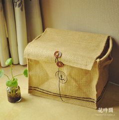 花时间 zakka 棉麻衣物收纳箱 亚麻储物箱 衣物信件 收纳盒