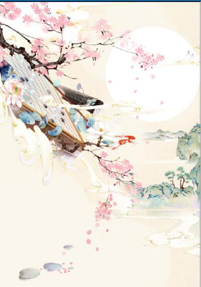 猫君笑猪 插画 中国风 手绘 古风