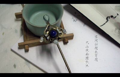 【夜雨寄北】 霹雳衍生 御不凡主题玛瑙双面发簪 宵手作 孤品