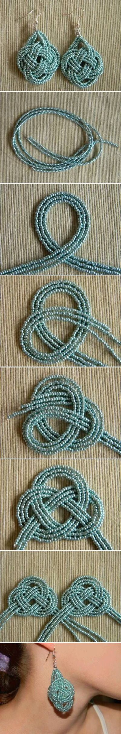 DIY Beads Knot Earrings