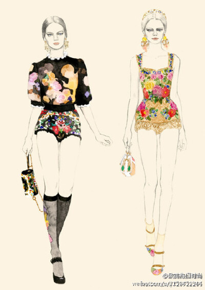 大师手稿3大特点：线条简单，传达简单，手法无限（Dolce &amp; Gabbana FW 2012的手稿图，简直美到不像话。转）