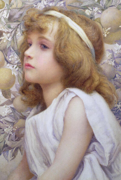 Girl With Apple Blossom Painting - Girl With Apple Blossom Fine Art Print