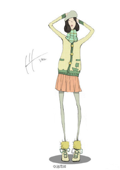 欧式时装插画设计。