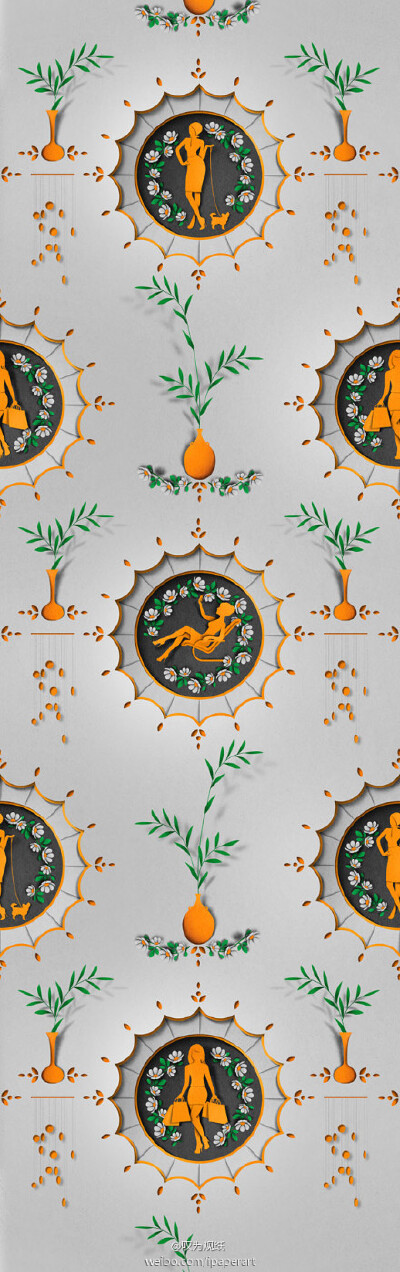 艺术家Eiko Ojala的作品，这一组作品名叫Wallpaper。看到最后一张图挺惊讶的。。真的用来当壁纸了么。