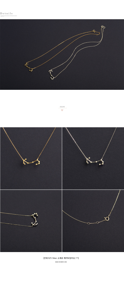 韩国Richbon正品Star line necklace十二星座项链925银天蝎座