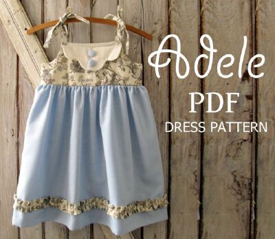 Adele - Twirl Vintage Style Dress Pattern. Girl's Sewing Pattern. Kids Clothing. PDF Pattern Sizes 1-8