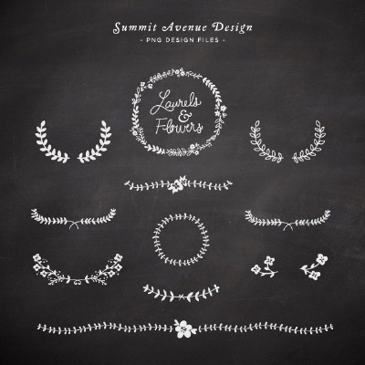 Laurel and Flowers design elements - for personal or photography use - INSTANT DOWNLOAD. $10.00, via Etsy.