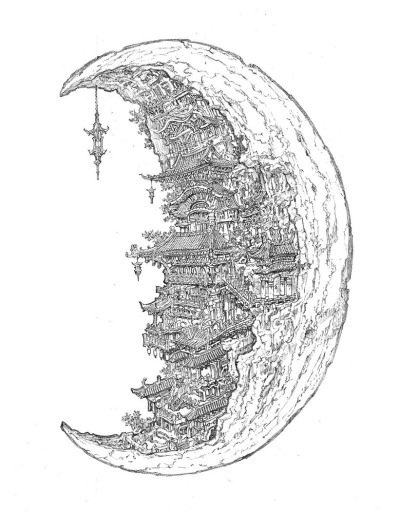 霸气场景线稿。 | 韩国场景插画第一人郑民燮