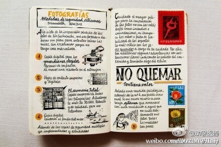 身边带着小本子，用图画代替文字记入自己的美好生活，真是再棒不过了！| Photo From Internet