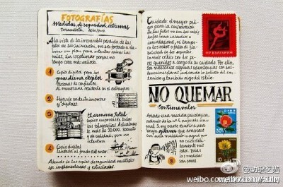 身边带着小本子，用图画代替文字记入自己的美好生活，真是再棒不过了！| Photo From Internet