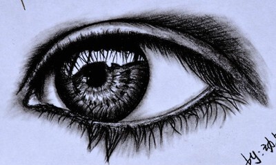 心灵的窗户 眼睛素描手绘