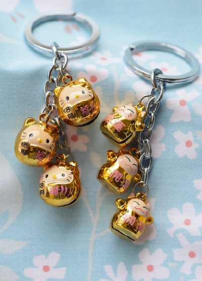 hello kitty 招财猫铃铛 钥匙圈