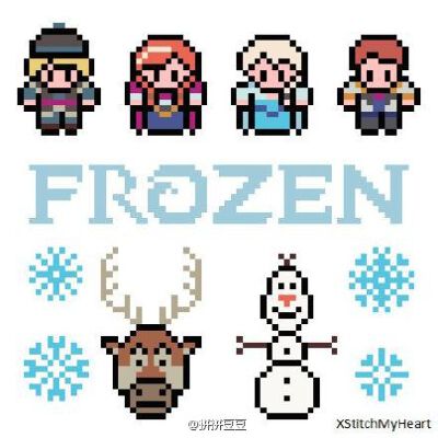 正式入夏 白天30度高温的时候就特别想她 冰雪女王FROZEN冰雪奇缘 #拼拼豆豆# #拼豆# 图纸