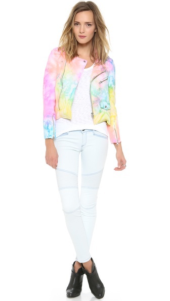UNIF 扎染机车风夹克