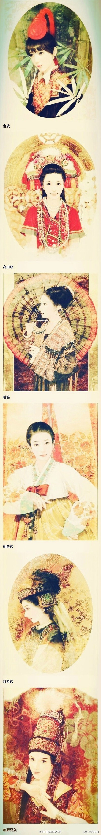 #微关注课堂# 【中国56个民族服饰，满满的都是爱】你知道中国五十六个民族的服装和名字吗？让你涨姿势了，超美！via@热门搞笑排行榜