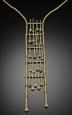 Necklace | Jeff and Susan Wise. 18k and 22k gold with faceted champagne diamonds and natural diamond crystals