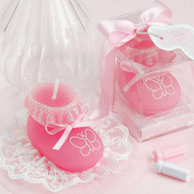 儿童生日派对用品 生日蜡烛 婴儿鞋造型工艺蜡烛 男女款 创意礼物