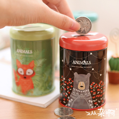 北欧森林小动物 马口铁存钱罐（￥5.80）