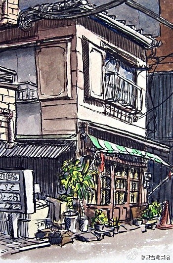 日本旧时光街景图