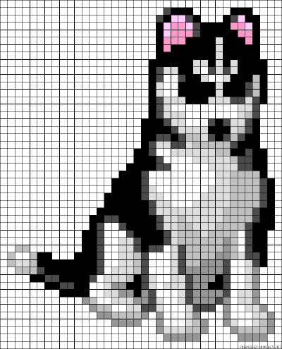 Husky Dog perler bead pattern