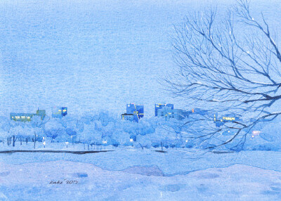 明快、大气的水彩风景作品，来自水彩画家Jathedar~