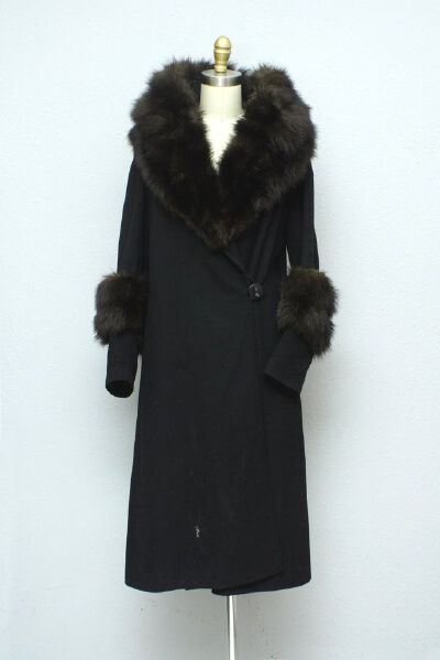 1920s Fur and Wool Coat