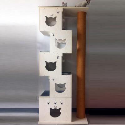 CatSD5a积木猫爬架+通天柱+猫屋储物柜共五层！CatS猫家具