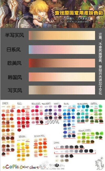 SAI手绘色板参考