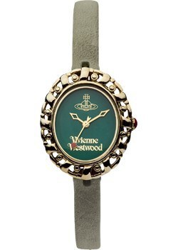 代购 英国专柜代购真品Vivienne Westwood复古刻花细皮灰Green女士手表