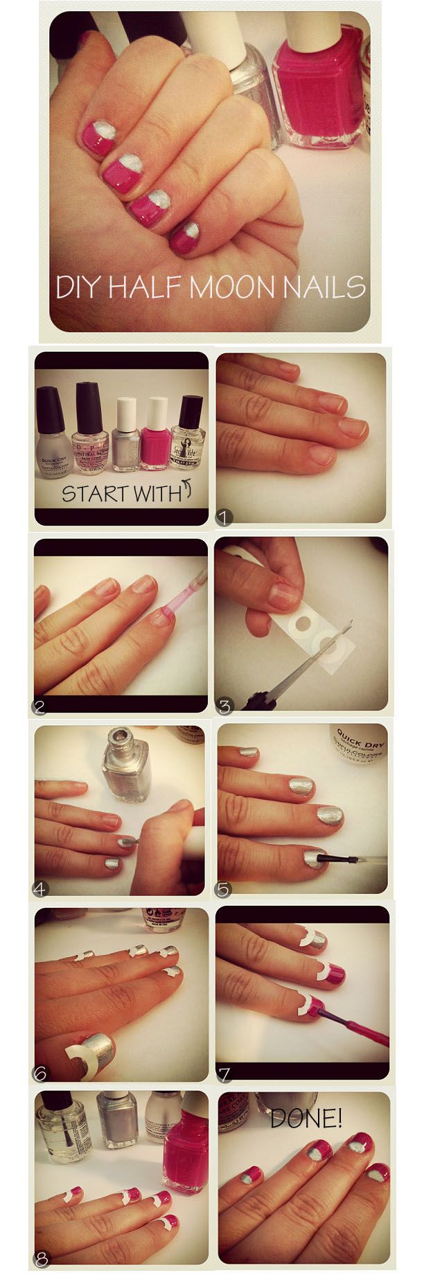 DIY Half Moon Nails