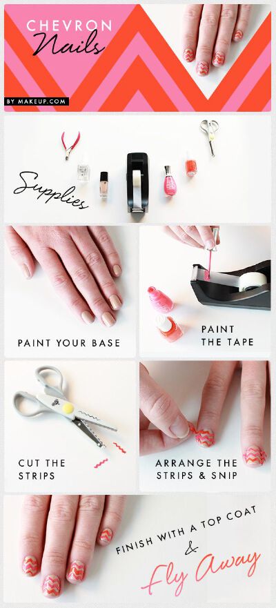 diy chevron manicure