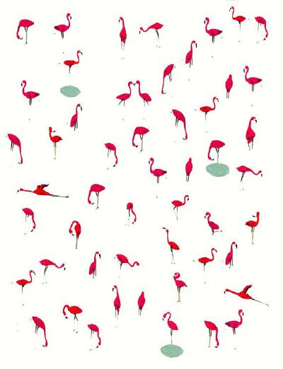 Kids wall art. Flamingos. Unique art print by Amyislaillustration, $35.00