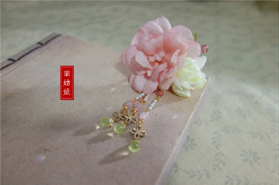 【簪花旧事】绢花流苏发钗。