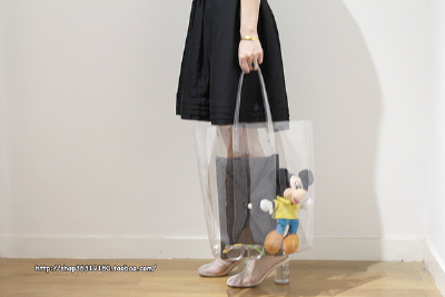 定制 独家手工制作/全透明cabas tote shopping bag 高街透视购物包包