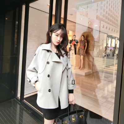 【IUIU】阿晶 韩范洋气 街拍短款设计感宽松风衣外套