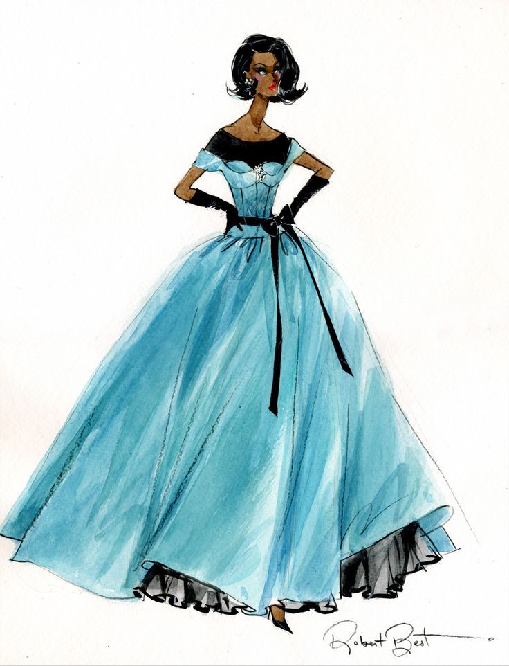 (¯`'•.ೋ… Barbie Illustration ...............................by Robert Best. BFMC Ballgown