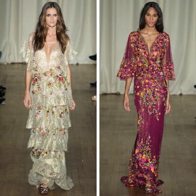 花团锦簇的Marchesa 2015 春夏高级成衣系列，范爷穿上也是美美哒。