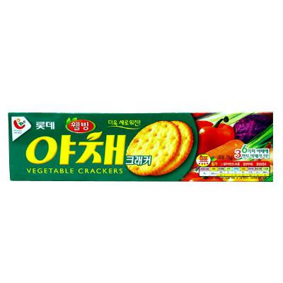 韩国进口LOTTE乐天休闲蔬菜饼干 低卡低糖营养零食60g