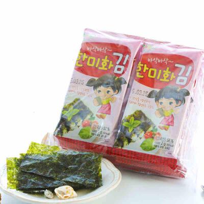韩国进口韩美禾儿童海苔原味低盐20g