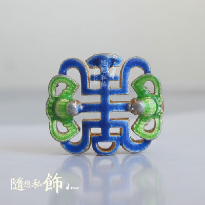 【925银烧蓝鎏金】福寿背云 宫廷手串配饰文玩散珠diy