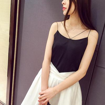 特！TAKIYAS SHOP 百搭必备！好品质双肩带仿真丝打底吊带／背心