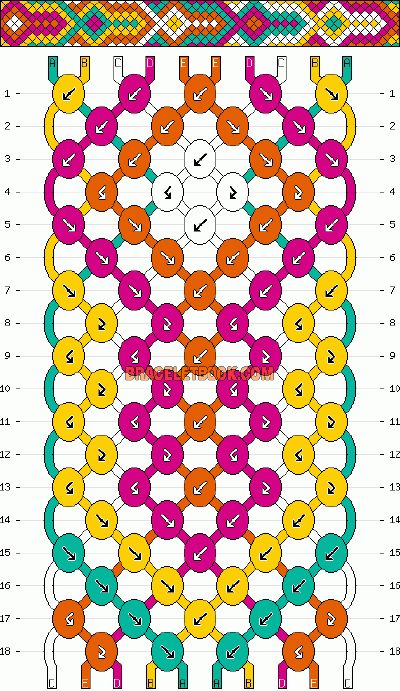 Learn how to tie your own friendship bracelets! _____ _____ _____ _____ _____ _____ _____ Friendship bracelet pattern 8906 by mikkomix #friendshipbracelets #friendship #bracelet #wristband #craft #han…