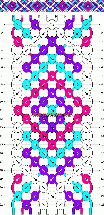 Learn how to tie your own friendship bracelets! _____ _____ _____ _____ _____ _____ _____ Friendship bracelet pattern 5637 by anra24 #friendship #bracelet #wristband #craft #handmade #DIY #braceletboo…