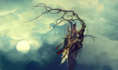 【对月轻弹寂寞的花月，是否仍在怀念那一场五光十色的梦】YIN {伊吹五月画作} [古剑奇谭贰 — 华月] 点开大图