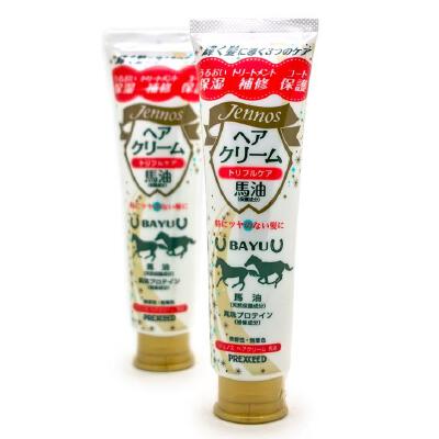 日本 柳屋Jennos 马油 护发保湿霜 140G 免洗！