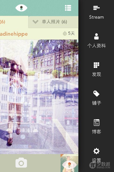 dubble 的 UI 清新而简洁，当你的照片随机混合了其他小伙伴的照片之后，你可以去欣赏 TA 的主页，随机的邂逅让人忍不住拍手称赞。在自己主页查看 dubbles 详情时，点击小图放大查看，还可以直接将图片向上轻轻拖动，…
