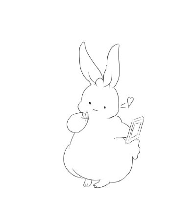 【果冻】线稿 动漫 黑白素材 插画 手帐
