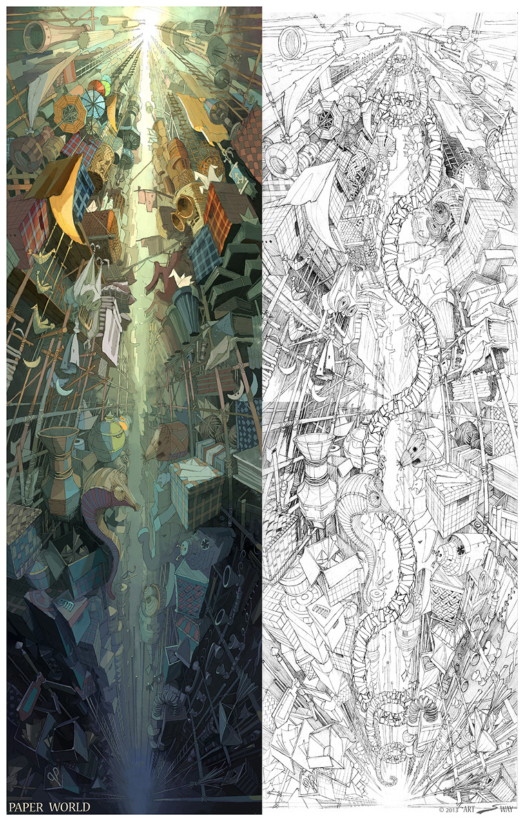 世界概念艺术 - &amp;quot;Paper World&amp;quot; concepts art——织梦网