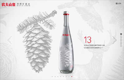 owl【包装设计】这款产品一共有8个包装形态，将长白山的生态文明纳入了创意。其中全透明的四个包装分别选取了长白山的典型天气和植物，分别是雪花、山楂海棠、蕨类植物和红松果实。这四个包装用来盛装非含气天然矿泉…